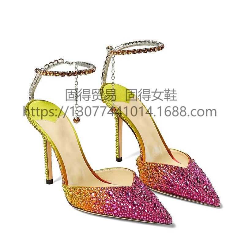 Трансграничная независимая станция ins модный Подиум остроконечный цвет горный хрусталь Glitt простая обувь женская обувь