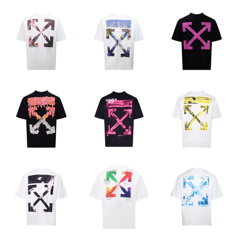Top Version Off-White New Hot-Selling Product Ow26Ss Heavy-Duty Patch Embroidery Simple Letter Short-Sleeve T-Shirt