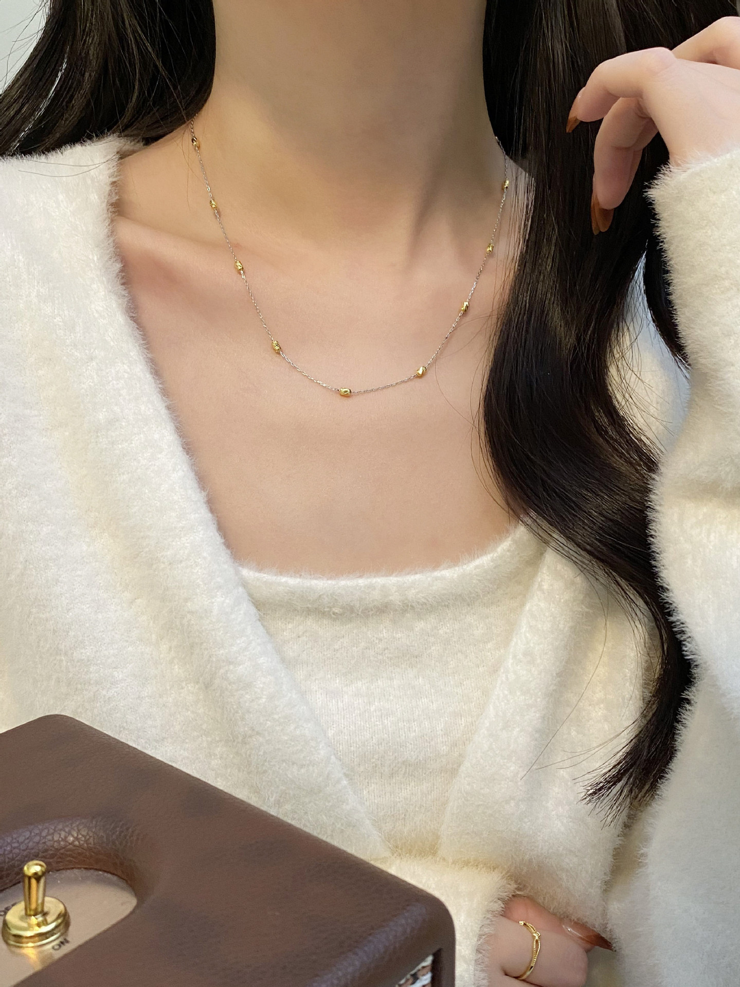 Plata De Ley 925 Geométrico Collar display picture 3