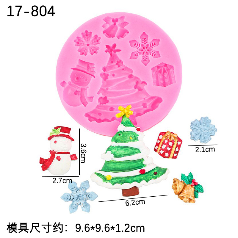 DIY TEMA DE Navidad árbol de Navidad muñeco de nieve copo de nieve fondant cake chocolate molde de silicona resina epoxi Caramelo Suave