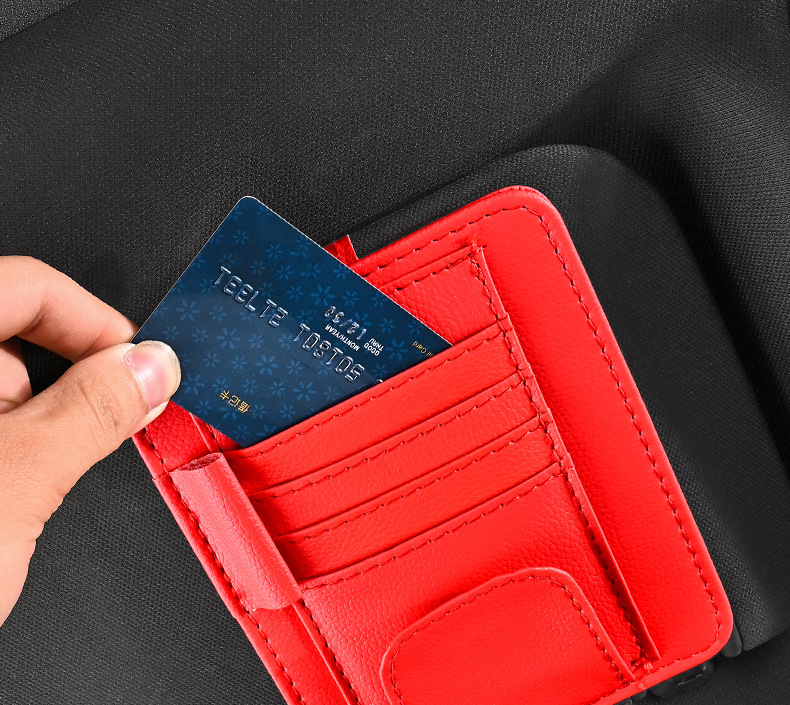 Car card holder, car sun visor ticket holder, glasses clip, document holder, storage clip, lychee pattern, high-speed gas card