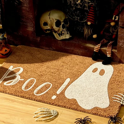 Avtomobil döşəmə paspasları — Areas, Carpet Floor Mats, Faux Coconut - zx-halloween-moment-h23-3040-silk-circle-without-overlocking