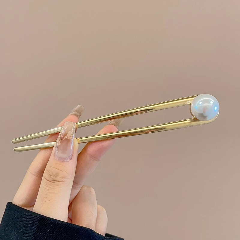 Nuevo estilo chino en forma de U pinzas de cabello de chicas bola de cabeza máquina de cabello insertado peine de alta sensación de cabeza trasera pinzas fijas