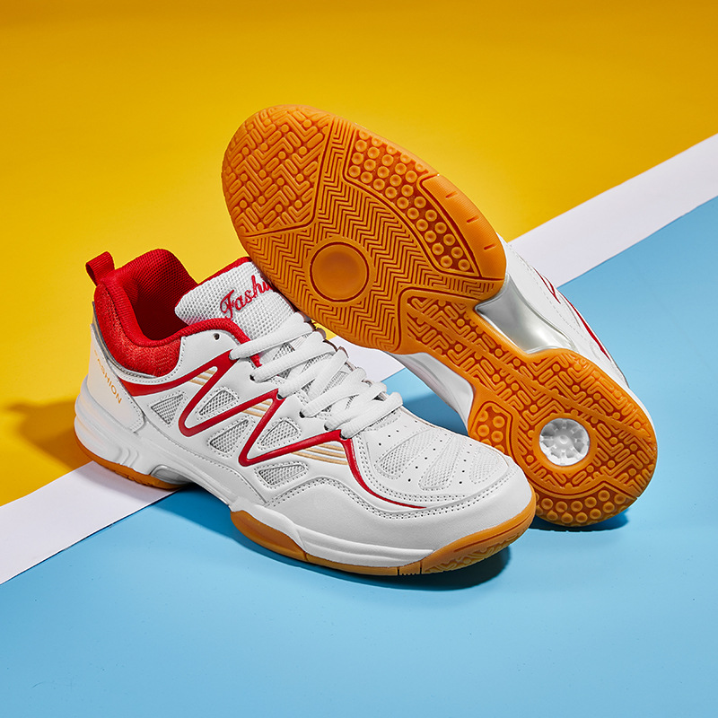 Nuevos zapatos de bádminton transfronterizos para hombres y mujeres respirables antideslizantes zapatos de tenis de mesa zapatos de entrenamiento de competencia zapatos de tenis al por mayor