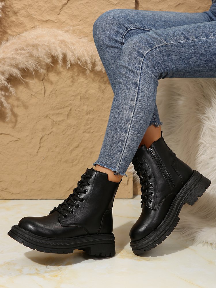 Outono e inverno novo estilo britânico moda sapatos de algodão botas de algodão feminino botas curtas explosivas_voghion.com