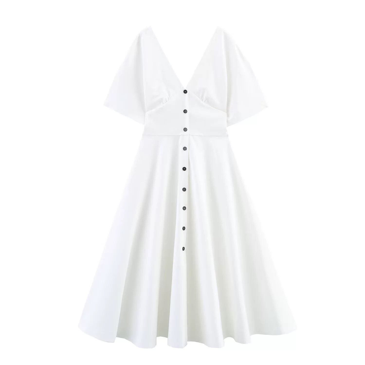 Популярное миди-платье с декоративными пуговицами из Европы и Америки на AliExpress