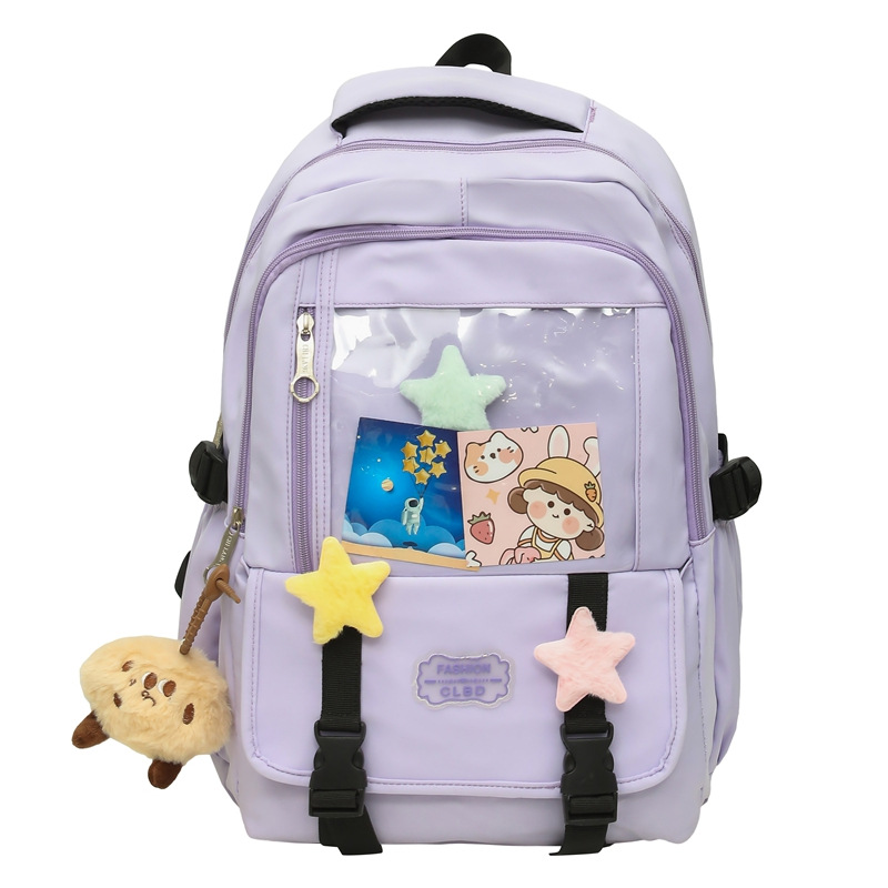 Nueva versión coreana pequeña mochila fresca de nylon de gran capacidad mochila de estudiantes de secundaria secundaria de alto valor de la cara mochila casual