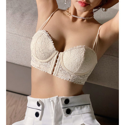 Venta caliente de ropa interior física de las mujeres pequeño pecho push-up pecho colección anti-flacidez hebilla frontal ajustable belleza inalámbrica sujetador trasero