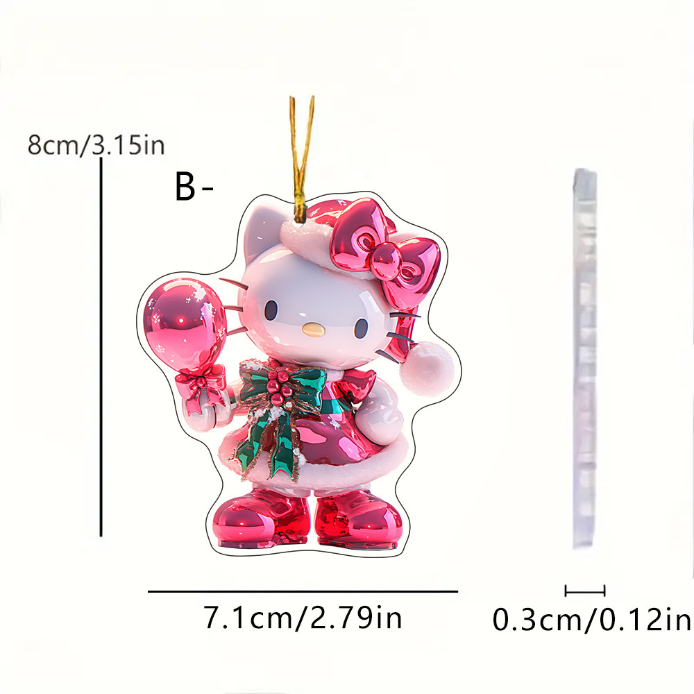 Nuevos dibujos animados lindos colgantes de mochila gatito rosa nuevos colgantes de llavero plano 2D de venta caliente joyería image 7