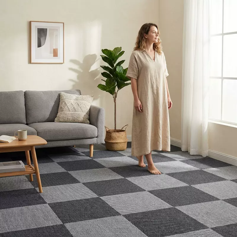 N地毯拼接方块办公室卧室全铺商用水泥地铺贴防滑耐自粘防水