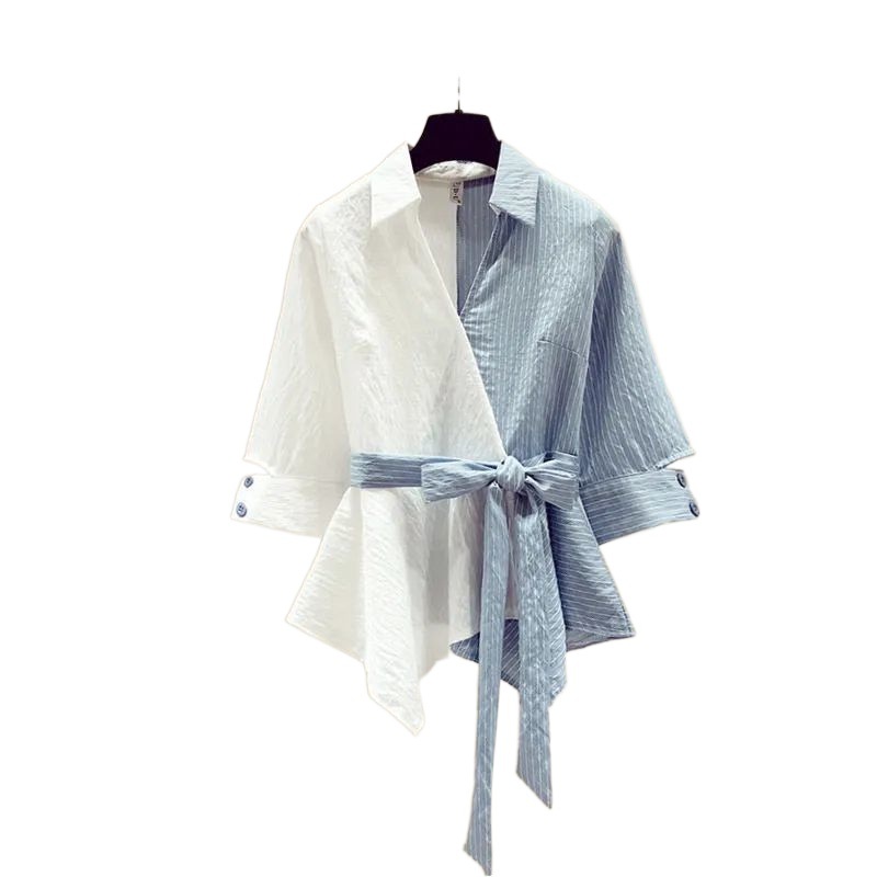 (2개) 플러스 사이즈 여성 200KG 뚱뚱한 자매 여름 세트 여성 슬림 연령 감소 셔츠 반팔 스커트 투피스 조수