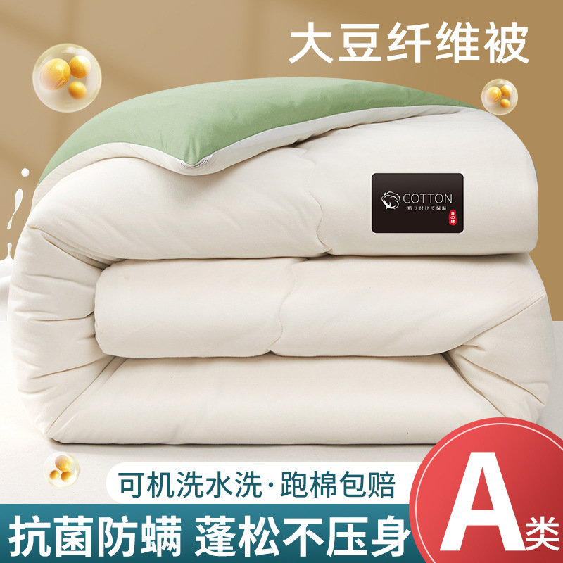 Winter Quilt, Class a Raw Cotton Soybean Quilt Core, Solid Color, Simple Style, Suitable for Students, Single or Double, Home Use, Spring and Autumn Quilt, Thickened Winter Quilt