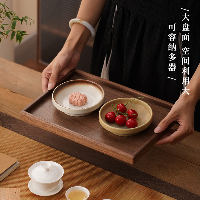 América del Norte bandeja de nuez bandeja de madera bandeja de cafeteria rectangular bandeja de almacenamiento de platos de mesa