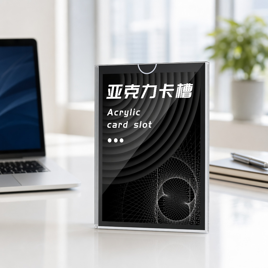Acrylic Card Slot Promotional Material Holder Display Board Nameplate Menu Stand Display Sign Display Table Sign