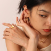 Retro earrings stainless steel, design pendant, 2022 collection, trend of season, internet celebrity