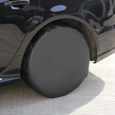 [Oem Customization] Car Tire Cover, Wheel Cover, Silver-Coated Tire Protector, Waterproof and Dustproof Rv Tire Cover (Spare wheel cover) - single-pack-black