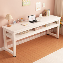 实木书桌家用女生卧室长条桌简易出租屋靠墙长桌子工作台窄电脑L&