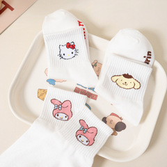 白色襪子女中筒襪可愛卡通春夏季短襪韓版學院風運動ins潮長襪