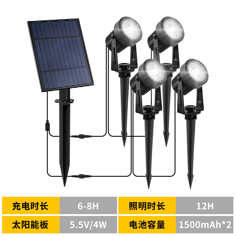 越境ソーラースポットライト屋外防水中庭芝生ライト別荘庭園LEDツリーライトrgb地面設置ライト