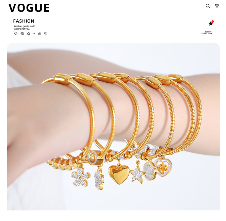 Pendant Bracelet Set Magnetic Attraction Titanium Steel Bangles_voghion.com