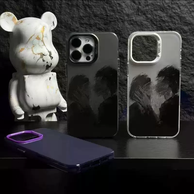 Чехол для телефона (Apple) iPhone 15 совместимый — цветная серебристая оболочка, маслообразный зеркальный рисунок