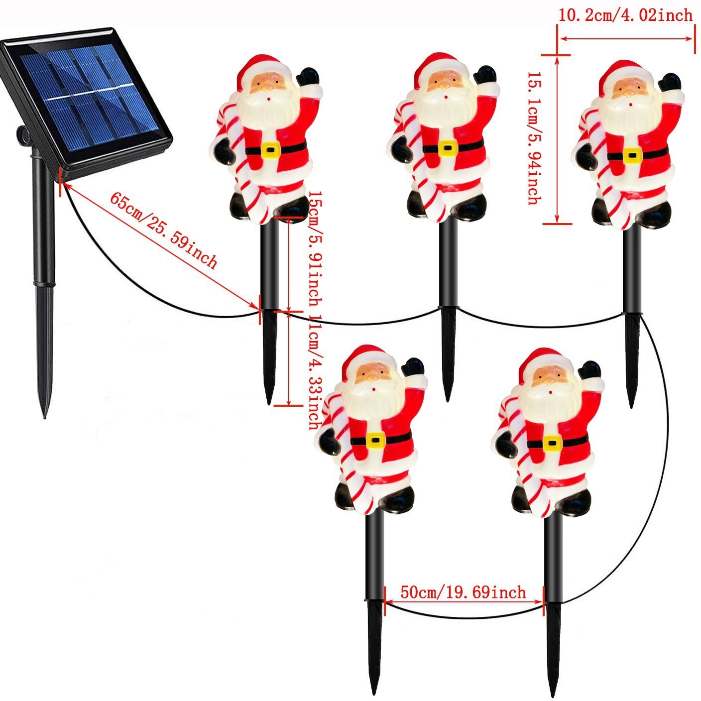 Santa Claus transfronterizo iluminación de césped al aire libre luz de jardín LED de Navidad luz solar luz de césped image 26