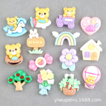 小熊田园风系列卡通树脂配件自制奶油胶DIY手工材料头饰发夹贴片