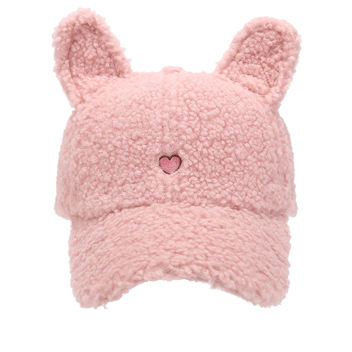Sombreros mujeres otoño invierno lindo conejo orejas sombrero de peluche de béisbol amor bordado amplio sombrero de boca de pato caliente sombrero para padres e hijos