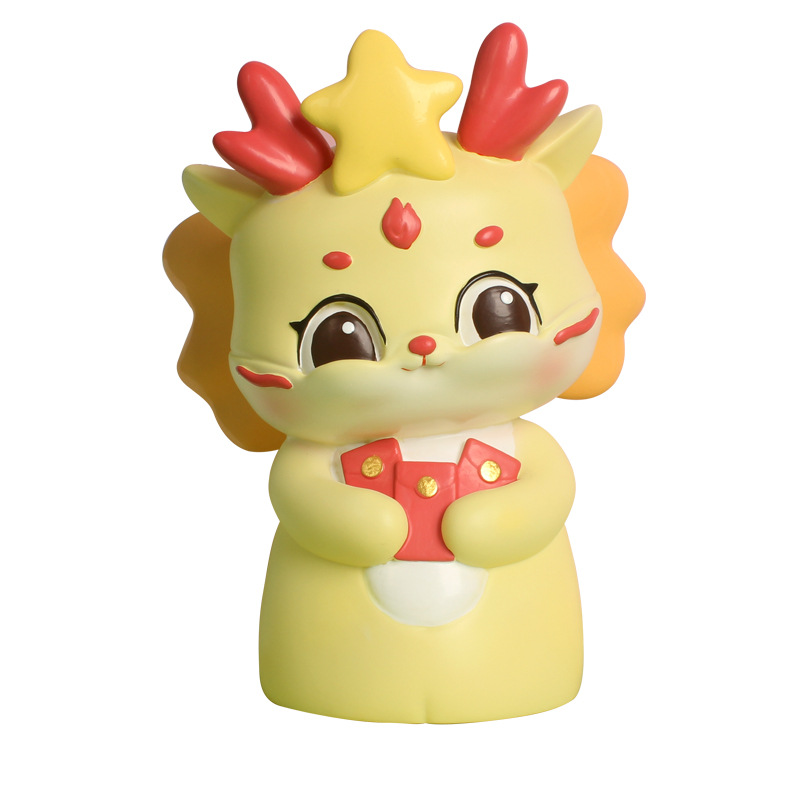 Nuevo dragón año Piggy Bank decoración de escritorio resistente a la caída lindo dragón de dibujos animados pequeño tesoro alcancía niños regalo personalización
