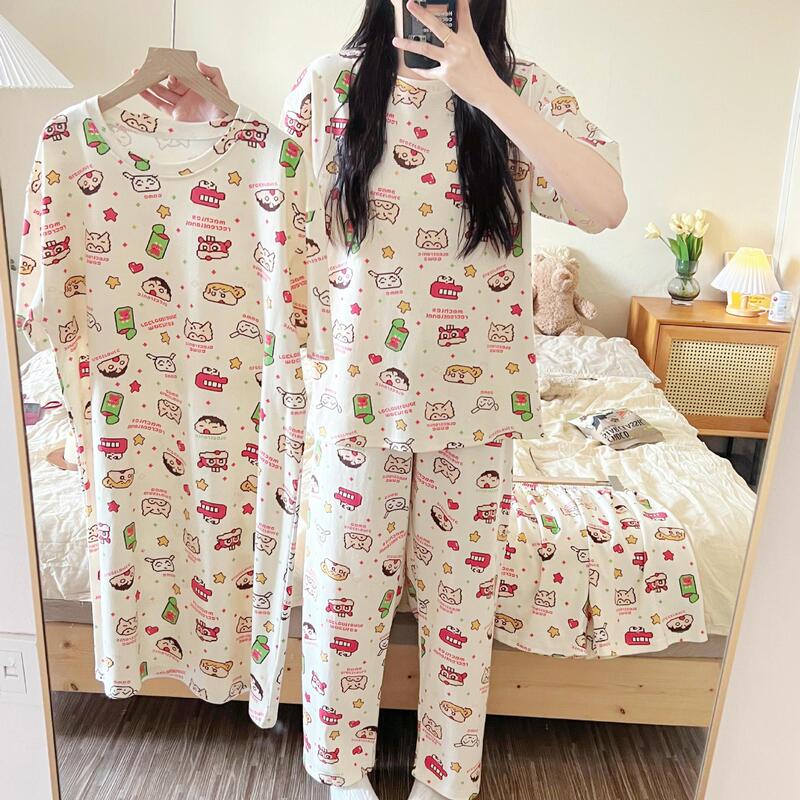 Summer cheap cheap foreign trade pajamas women's cute cartoon nightgown four-piece suit cross-border pajamas home clothing manufacturers