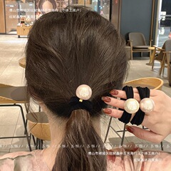 女性用ヘアロープ、ゴムバンド、ポニーテール、耐久性のあるヘアアクセサリー、パールヘアバンド、気質、高弾性