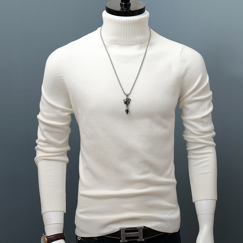 Autumn and Winter New High Neck Cotton Sweater Men's Inner Long Sleeve Men's Knitted Shirt plus size Color Slim Fit Men's Base Shirt Autumn and Winter New High Neck Cotton Sweater Men's Inner Long Sleeve Men's Knitted Shirt plus size Color Slim Fit Men's Base Shirt