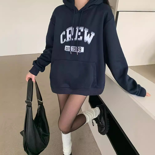 [Cross-border Ready Stock] Korean-style Niche Casual Letter-printed Sweatshirt for Women—Instagram-worthy, All-Match, Design-Driven Outerwear for Students