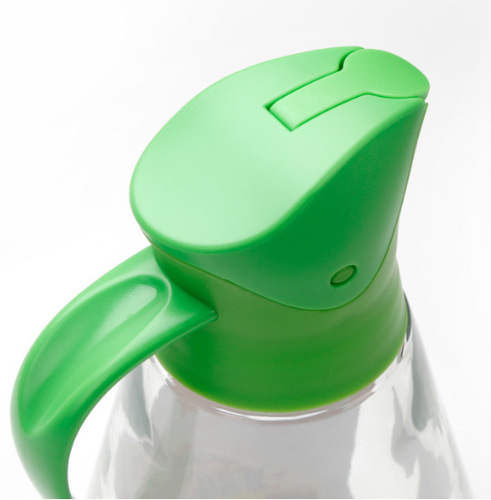 Large-capacity Minggao oil pot without oil leakage, automatic opening and dust-proof oil bottle, glass dust-proof and leak-proof soy sauce and vinegar bottle