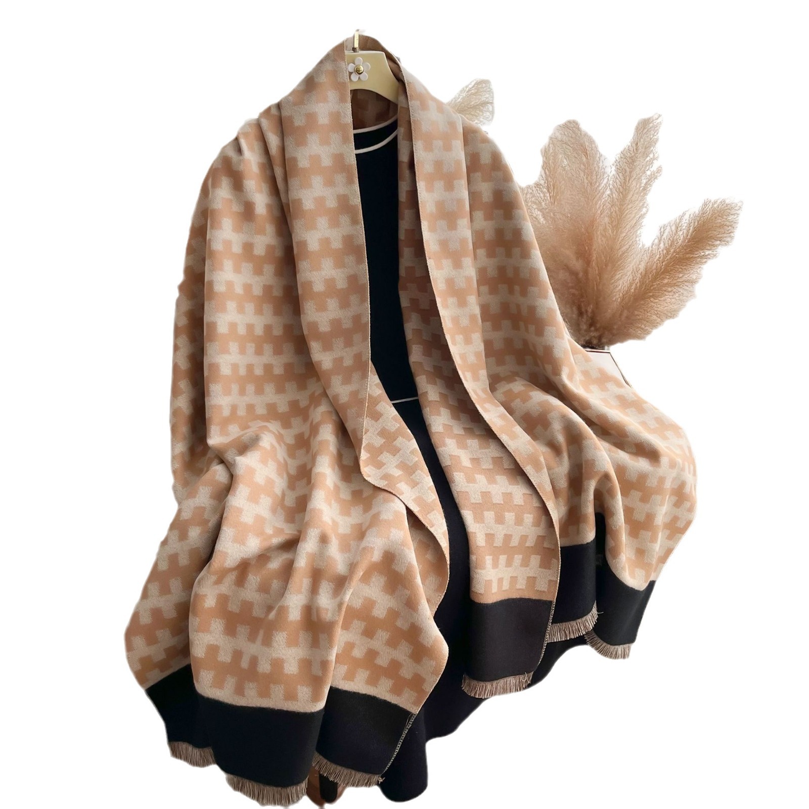 Comercio exterior transfronterizo otoño y invierno nuevo bufandas de cachemira para mujeres engrosadas bordas con bufandas cálidas para mujeres