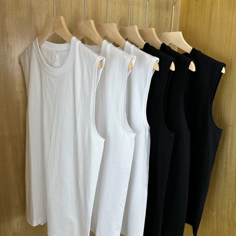 230g sleeveless men's cotton round neck bottoming T-shirt men's and women's loose vest waistcoat fitness Xinjiang cotton new