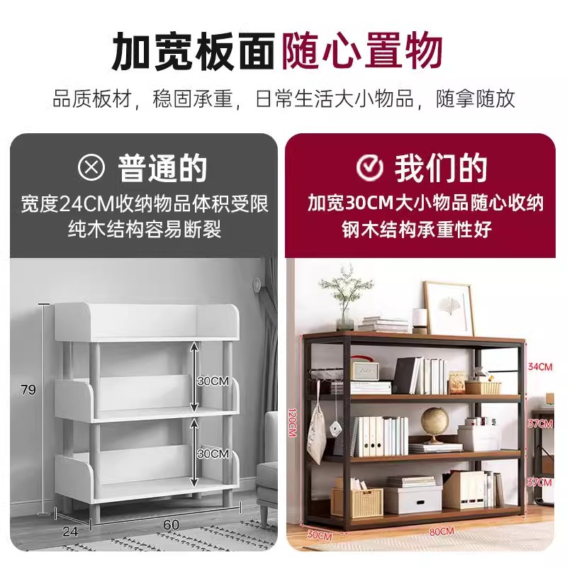 Estante de impresión estante de almacenamiento de hierro forjado estante de almacenamiento de piso multicapa estante de exhibición simple armario de oficina armario