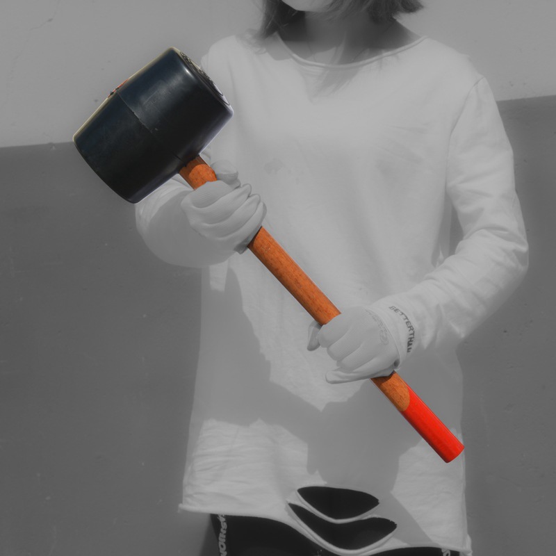 透明橡皮锤 橡胶锤 塑料榔头大小木柄香槟锤地板瓷砖装修安淳枫