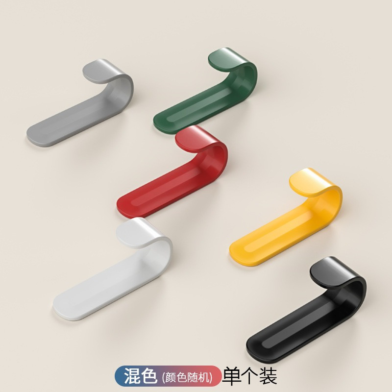 Gancho en forma de J, fuerte gancho de ropa en la parte posterior de la puerta sin perforación, gancho adhesivo de plástico en la pared de la cocina