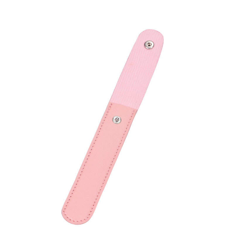 Inventario de cuero grueso de acero empujando cubierta de clip bolsas de fotos para herramientas de manicuría de uñas bolsas de almacenamiento