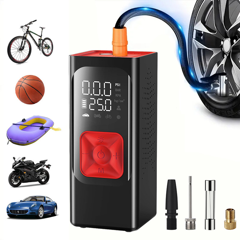 Bomba de aire montada en automóviles una batería de gran capacidad portátil de pantalla digital inalámbrica bomba de aire para automóviles al aire libre image 3