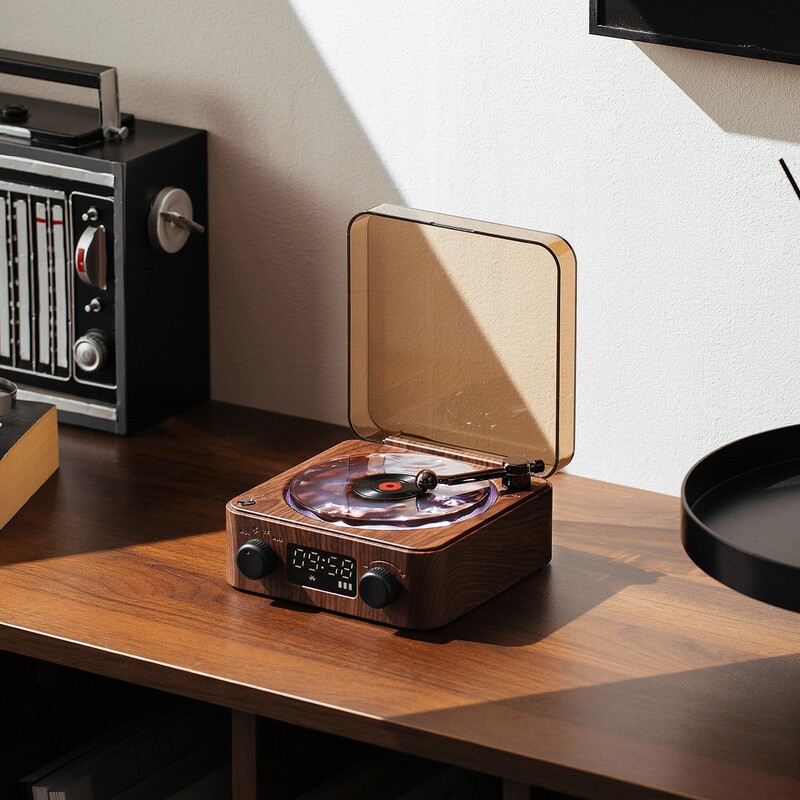 White Noise Listening to the Sea Kw03 Retro Wood Grain Bluetooth Speaker Gift Box Birthday Gift for Male Friends Gift Audio