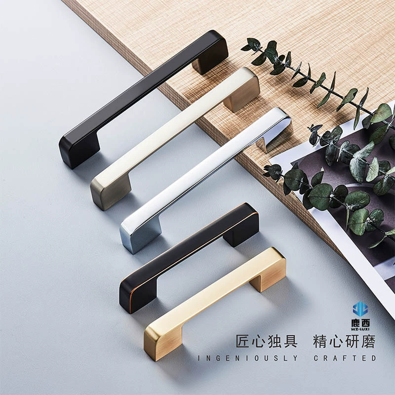 Ручка оптовой продажи, ручка для шкафа, ящика из цинкового сплава, простая черная дверная ручка в скандинавском китайском стиле, дверная ручка шкафа