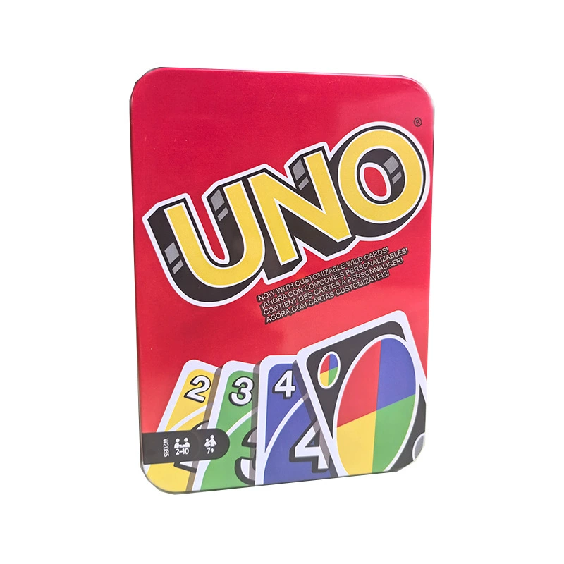 Игра UNO настольная счастливый ФЛИП двусторонняя карта Uno классический многопользовательский неформальный партийный жетон WILD железная коробка