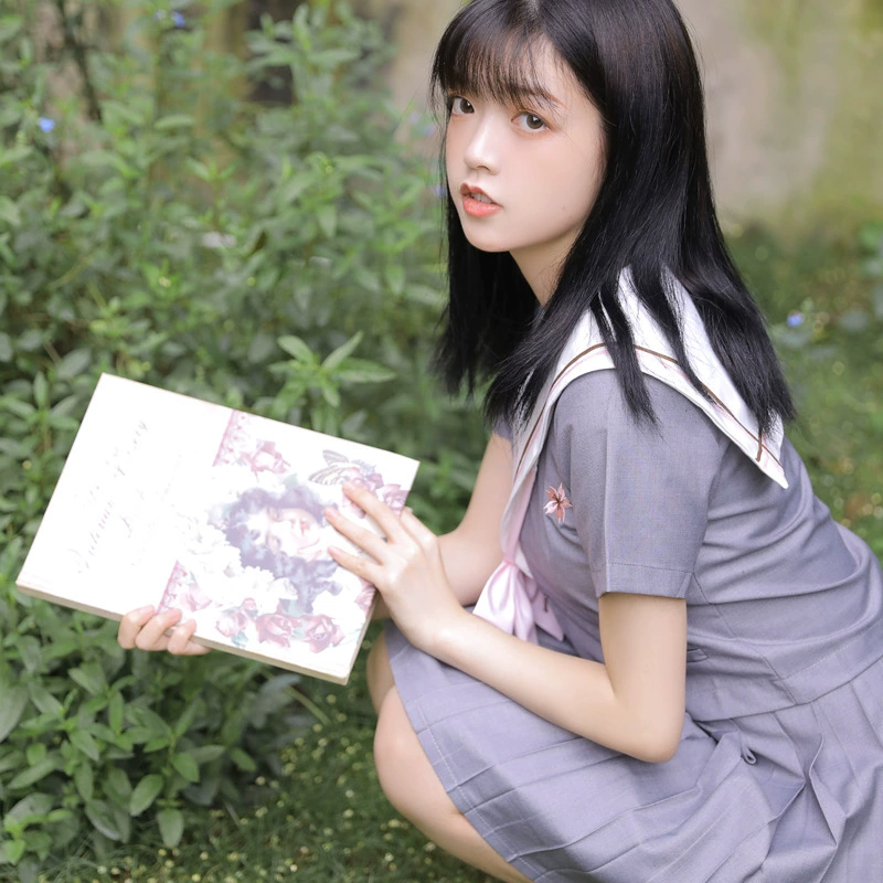 Shanying японская школьная форма для учащихся Униформа JK православный мягкий костюм для девочек серо-розовый костюм моряка с вышивкой костюм с длинными короткими рукавами летний женский