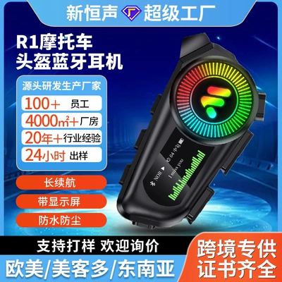 Cross-Border Private Model Motorcycle Helmet with Bluetooth Headset, Soft Microphone, Ultra-Long Battery Life, and Display Screen for Export