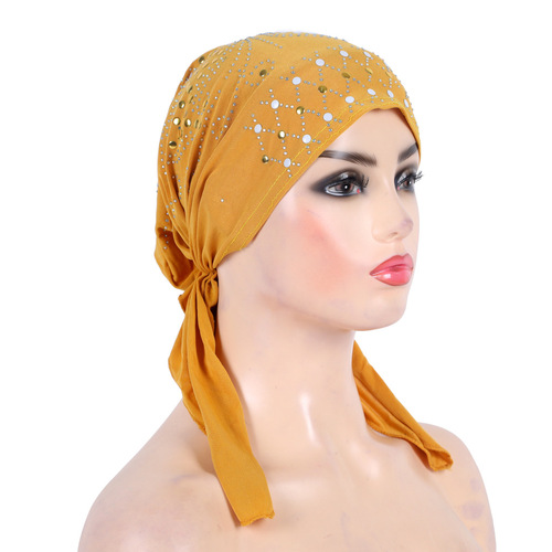African popular hot colored film ear hat Baotou turban Arabic hat wholesale H089