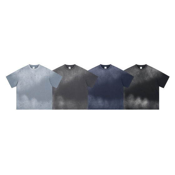 ARTIE Men's Wear Spring/Summer 2025 American Style Trendy Brand Men's Short-sleeved T-shirt Splash Ink Spray Dyeing Old Wash Water Retro T-shirt