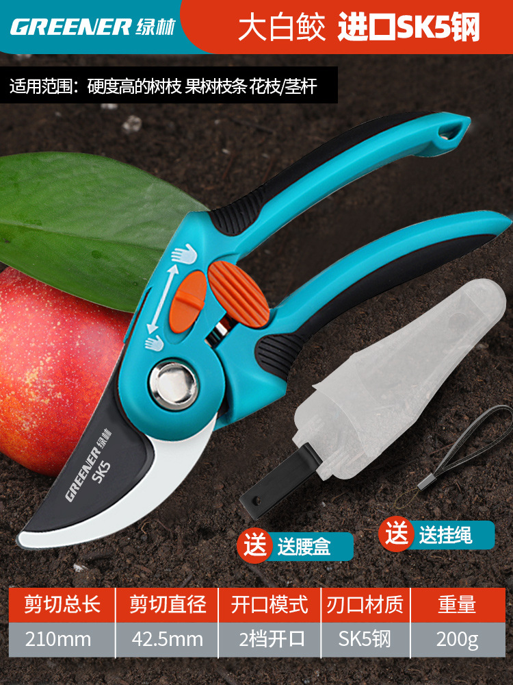 Tijeras de jardinería de bosque verde, tijeras de corte de ramas, tijeras de corte de ramas