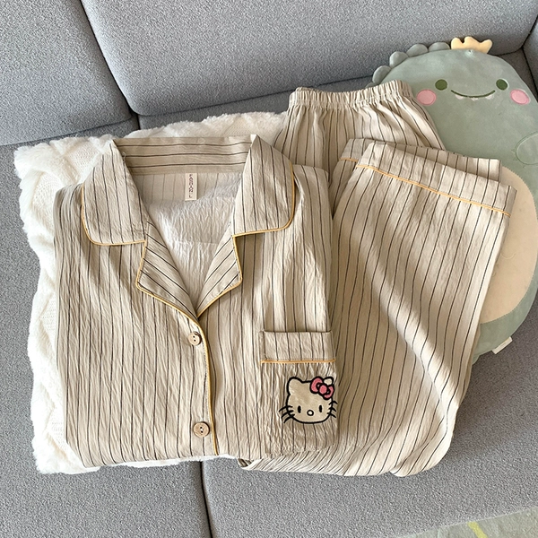 Light brown striped KT cat [Long Sleeve + Long Trousers]